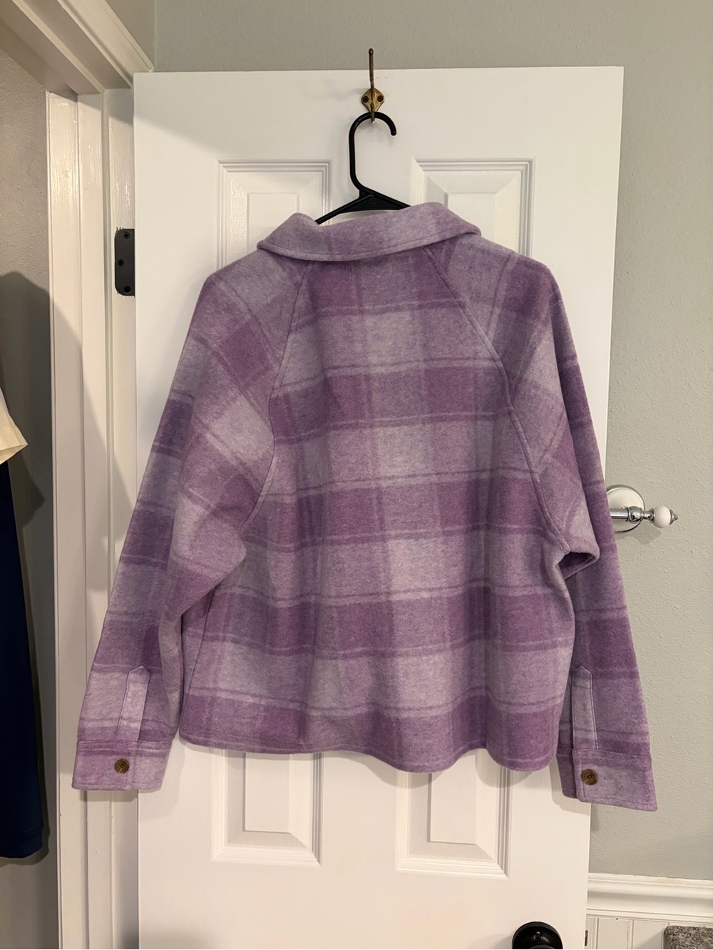 Madewell Brushed Plaid Shacket Lavender Ombre Medium - Picture 10 of 10